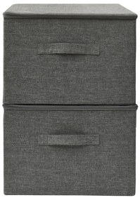 Caixas de arrumação 2 pcs 43x34x23 cm tecido antracite