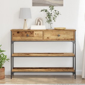 Mesa de Consola vidaXL Madeira Velha 100x25x75 cm Madeira de Engenhari