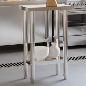 vidaXL Mesa de trabalho para cozinha 55x55x85 cm aço inoxidável
