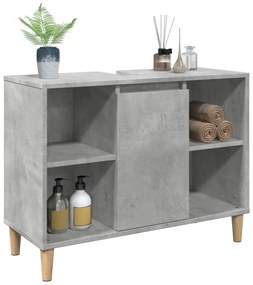 Móvel casa de banho 80x33x60 cm derivados madeira cinza cimento