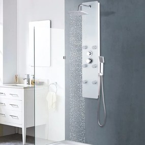 Coluna de duche em vidro 25x44,6x130 cm branco