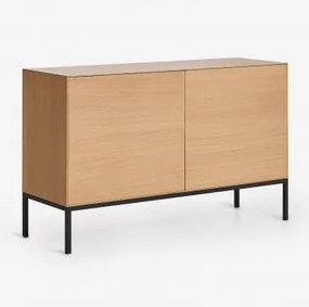 Aparador Retangular 120x40 Cm Em Mdf E Folha De Carvalho Bromley Castanho Roble - Sklum