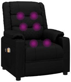 Poltrona de massagens elétrica couro artificial preto