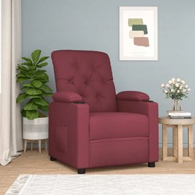 Poltrona reclinável tecido vermelho tinto