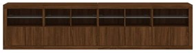 Aparador com luzes LED 283x37x67 cm carvalho castanho