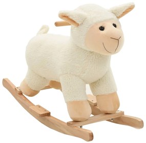 Animal de baloiçar ovelha em pelúcia 78x34x58 cm branco