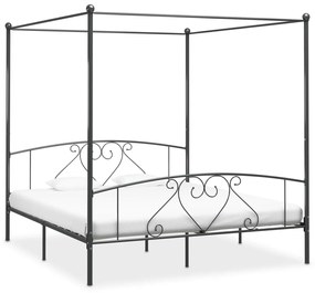 vidaXL Estrutura de cama com dossel metal 200x200 cm cinzento