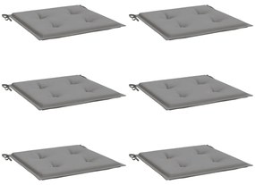 Almofadões p/ cadeiras de jardim 6 pcs tecido oxford cinza