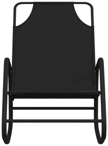 Espreguiçadeiras baloiço 2 pcs aço e textilene preto