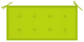 Banco de jardim c/ almofadão verde brilhante 112 cm teca maciça