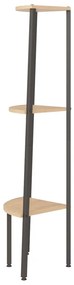 Unidade 3 pratel. de canto 45,5x31,5x120cm castanho-claro/preto