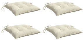 Almofadões de cadeira 4 pcs 50x50x7cm tecido oxford branco nata