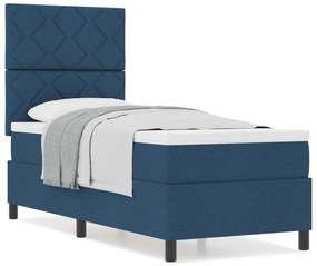 Cama Box Spring com Colchão Azul 80x200 cm Tecido