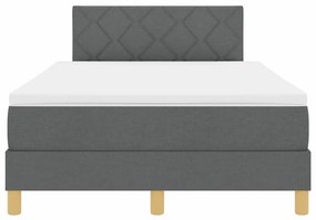 Cama Box com Colchão &amp; LED Cinza Escuro 120x190 cm Tecido