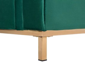 Sofá de canto e repousa-pés em veludo verde esmeralda à direita OSLO Beliani