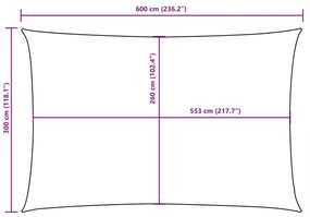 Para-sol estilo vela tecido oxford retangular 3x6 m azul