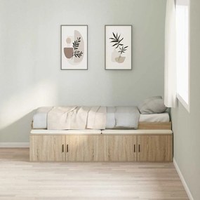 Estrutura de Cama de Armazenamento Carvalho Sonoma 90x200 cm