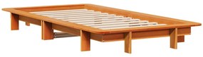 Cama sem colchão 100x200 cm pinho maciço castanho-mel