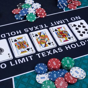 Tapete de Póquer Texas Hold'em, 179 x 89 cm, Base Antiderrapante, Verde