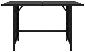 10 pcs conjunto lounge de jardim c/ almofadões vime PE preto