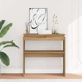 vidaXL Mesa consola 80x30x80 cm derivados madeira carvalho artisiano