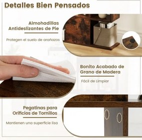 Estante com 5 prateleiras moderna em estilo escada 120 x 19,5 x 109 cm Castanha