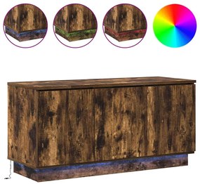 Armário de TV Carvalho Fumado 100x38x49 cm Madeira Engenheirada