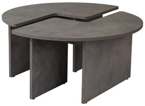 Mesa de Centro "Moira" – Cinzento Cimento , Ø90x41 cm, Design Rústico