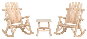 vidaXL 3 pcs conjunto lounge de jardim madeira de abeto maciça