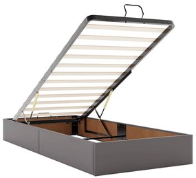 Estrutura de cama otomana sem colchão 100x200 cm cinzento