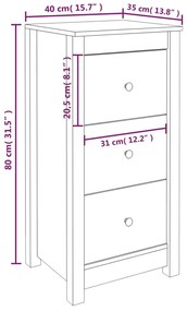 Aparadores 2 pcs 40x35x80 cm pinho maciço castanho mel
