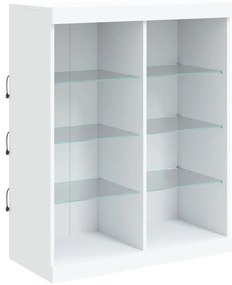 Aparador com luzes LED 81x37x100 cm branco