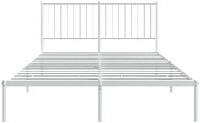 Estrutura de cama com cabeceira 140x190 cm metal branco