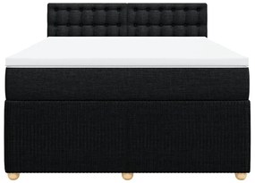 Cama com molas/colchão 160x200 cm tecido preto