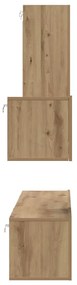 Gabinete de TV de Parede 4 pcs Carvalho Artesanal