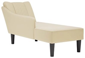 Chaise lounge com tecido creme para apoio de braço direito