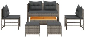 Conjunto de Sofás para Exterior Cinza e cinza escuro