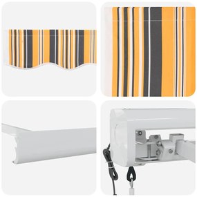 Toldo Retrátil Automático Listrado Multicolorido 300 x 250 cm