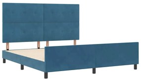 Cama vidaXL Azul Escuro 180x200 cm Veludo