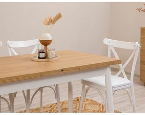 Conjunto de Mesa de Jantar Extensível Oliver – Branco – Mesa: 120x77x7