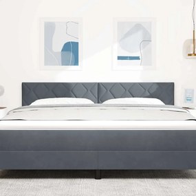 Cabeceira com design de blocos de diamante em cinza escuro, 180 cm em