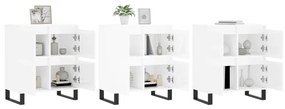 Aparadores 3 pcs derivados de madeira branco brilhante