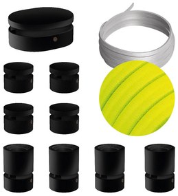 Filé System Symmetric Kit - with 5m string light cable and 9 indoor black varnished wooden components