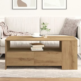 Mesa de Centro vidaXL - Carvalho Artisan - 102x55x43,5 cm - Feita de M