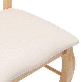 Cadeiras de jantar com almofadões 2 pcs madeira maciça natural