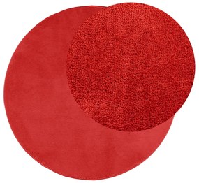 Tapete de pelo curto OVIEDO Ø 120 cm vermelho