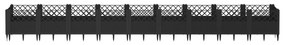 Vaso/floreira de jardim c/ estacas 363,5x43,5x43,5 cm PP preto