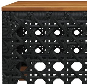 9 pcs conjunto de sofás p/ jardim c/ almofadões vime PE preto