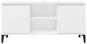 Móvel de TV com pernas em metal 103,5x35x50 cm branco