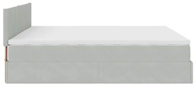 Estrutura de cama otomana com colchão 160x200 cm cinzento claro